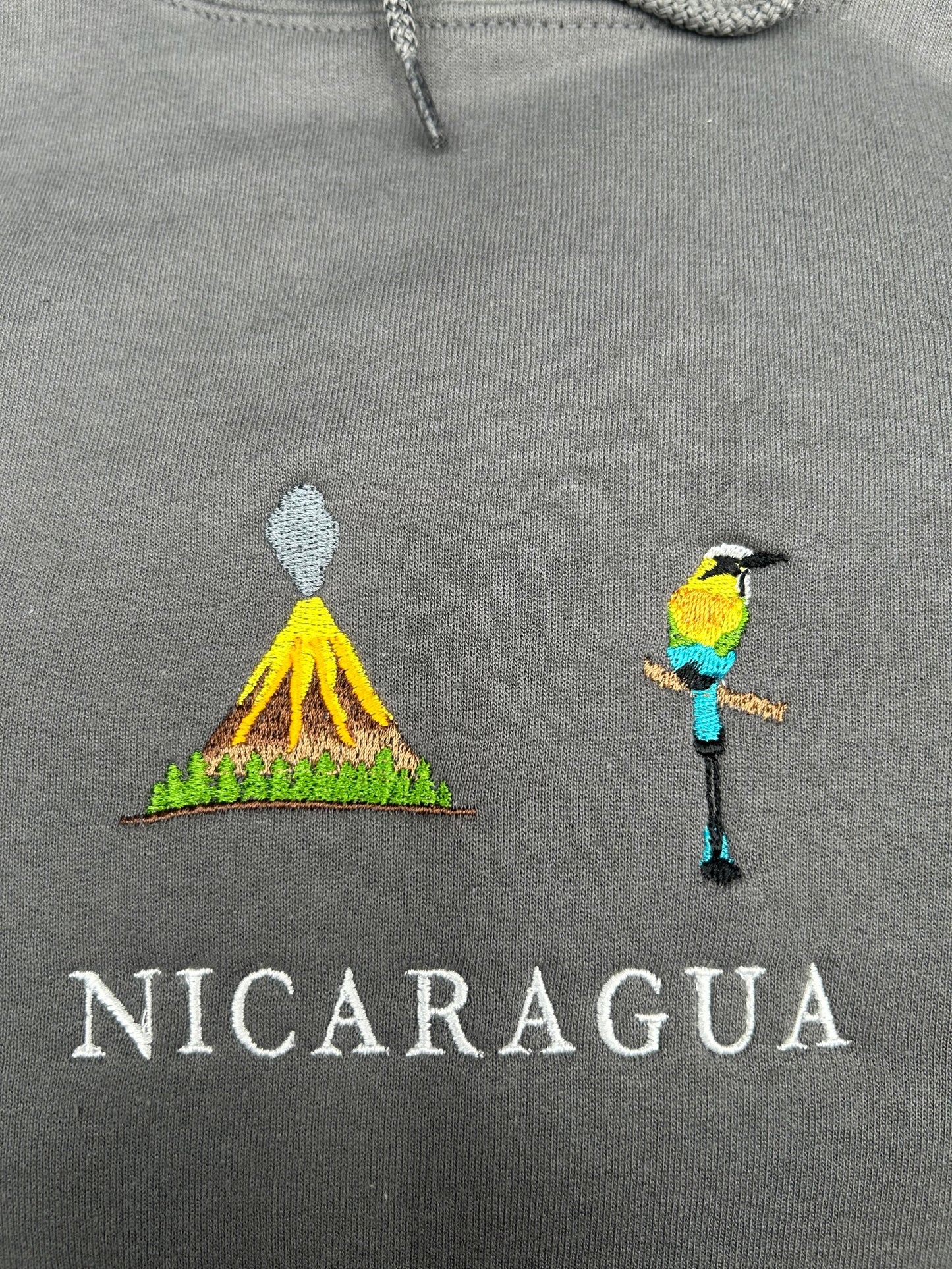 Nicaragua Embroidered Sweatshirt La Bandera, Volcanes, National Bird, Flor de Sacuanjoche Crewneck