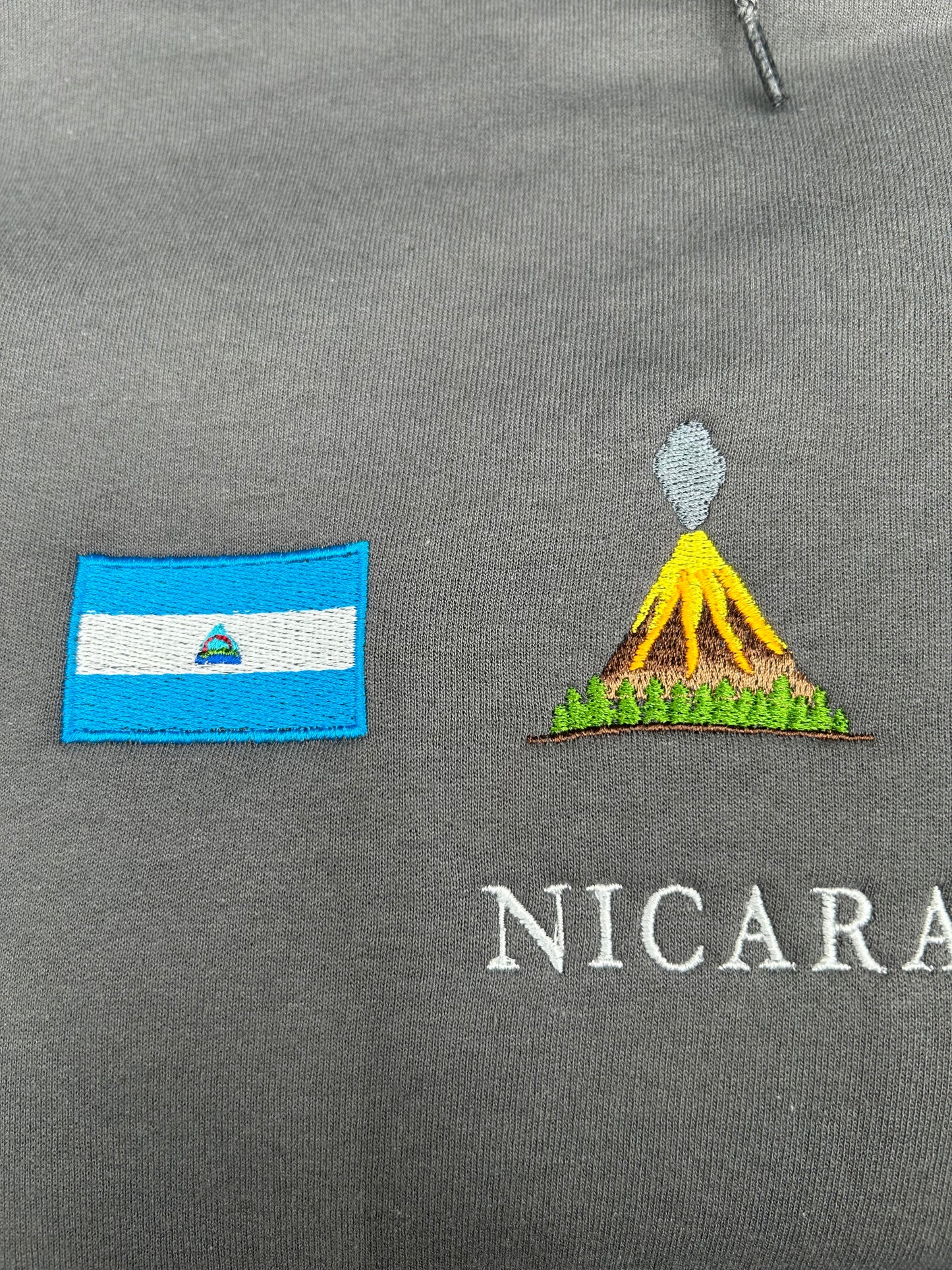 Nicaragua Embroidered Sweatshirt La Bandera, Volcanes, National Bird, Flor de Sacuanjoche Crewneck