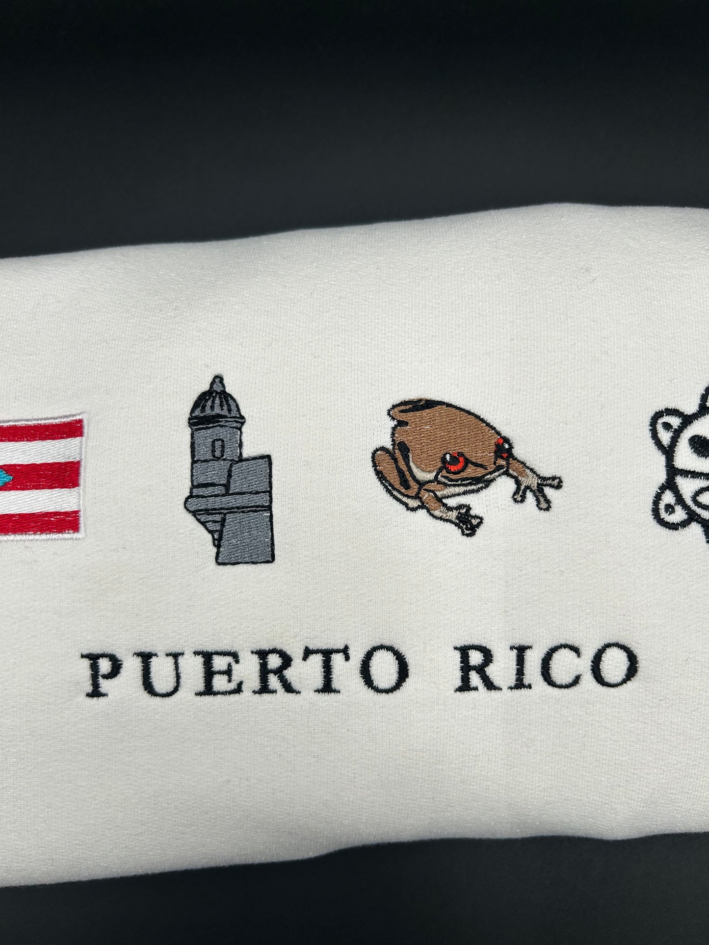 Puerto Rico Embroidered Sweatshirt La Bandera El Morro, Coqui, Sun of Jayuya Boricua Crewneck