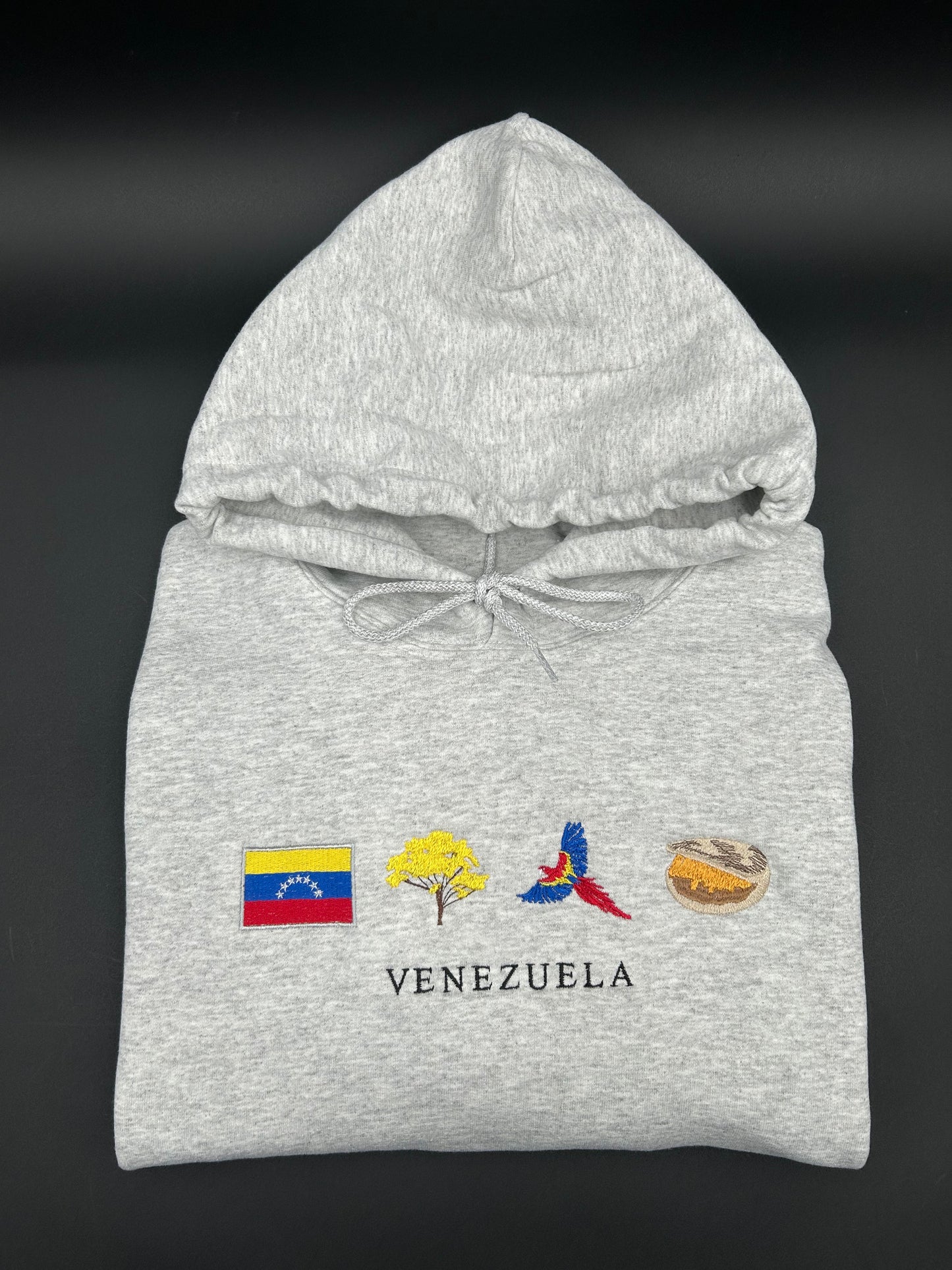 Venezuela Embroidered Hoodie La bandera, Araguaney, Guacamaya, Arepas, Caracas  Pullover Sweaters Embroidery