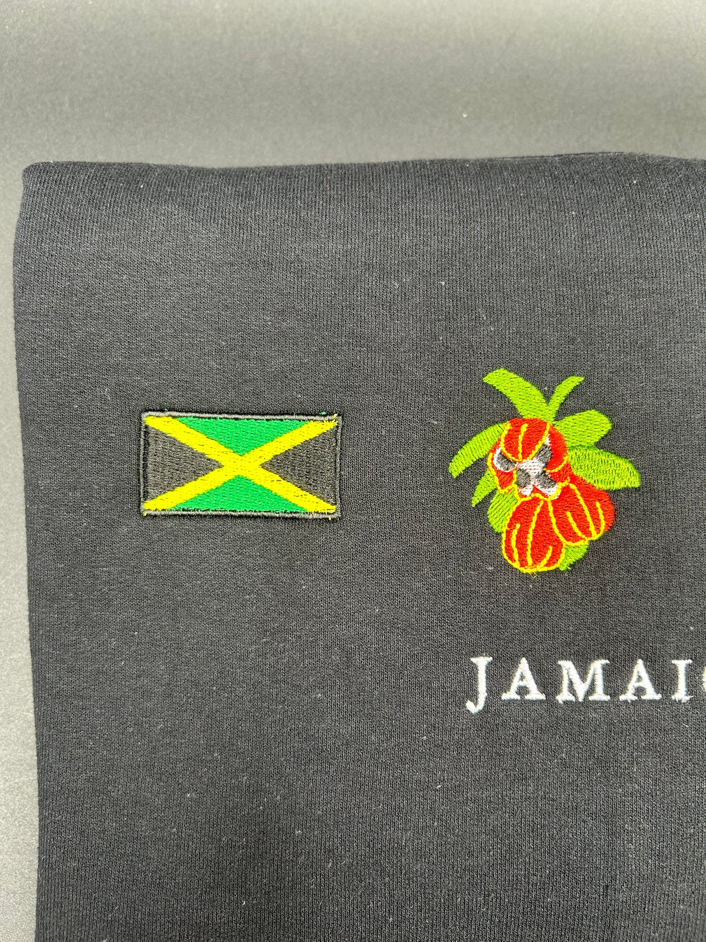 Jamaica Embroidered Sweatshirt Flag, Akee, Wray & Nephew, Ludi Board Carribean Crewneck Casual Pullover Menswear