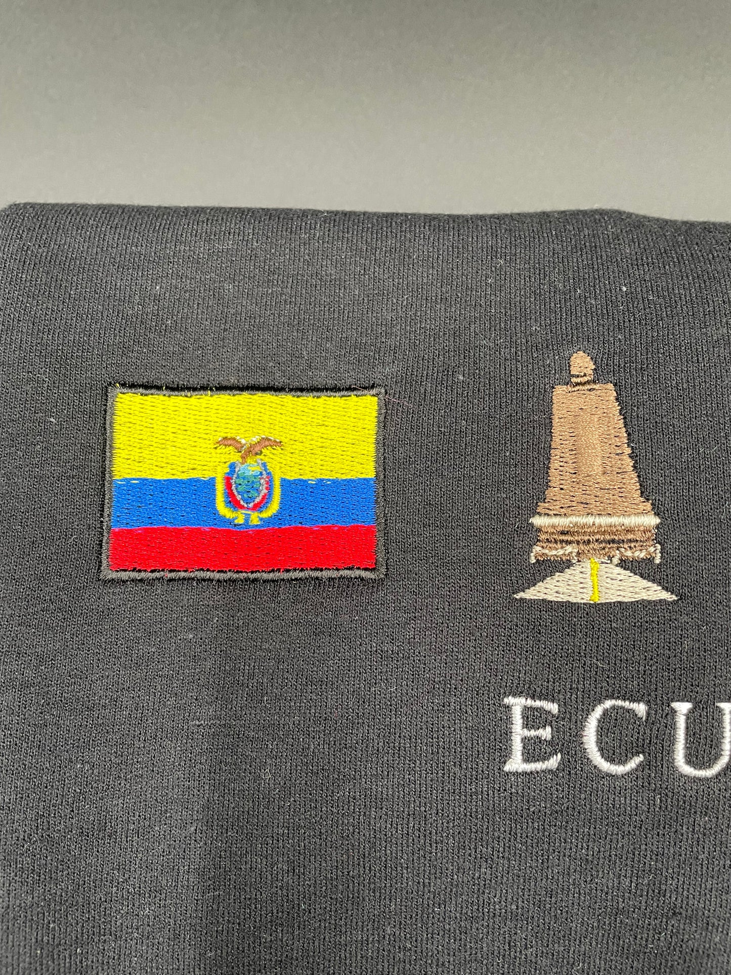 Ecuador Embroidered Sweatshirt La Bandera, La Mitad Del Mundo, Tortuga de Galapagos Islands, Quimbolito Crewneck