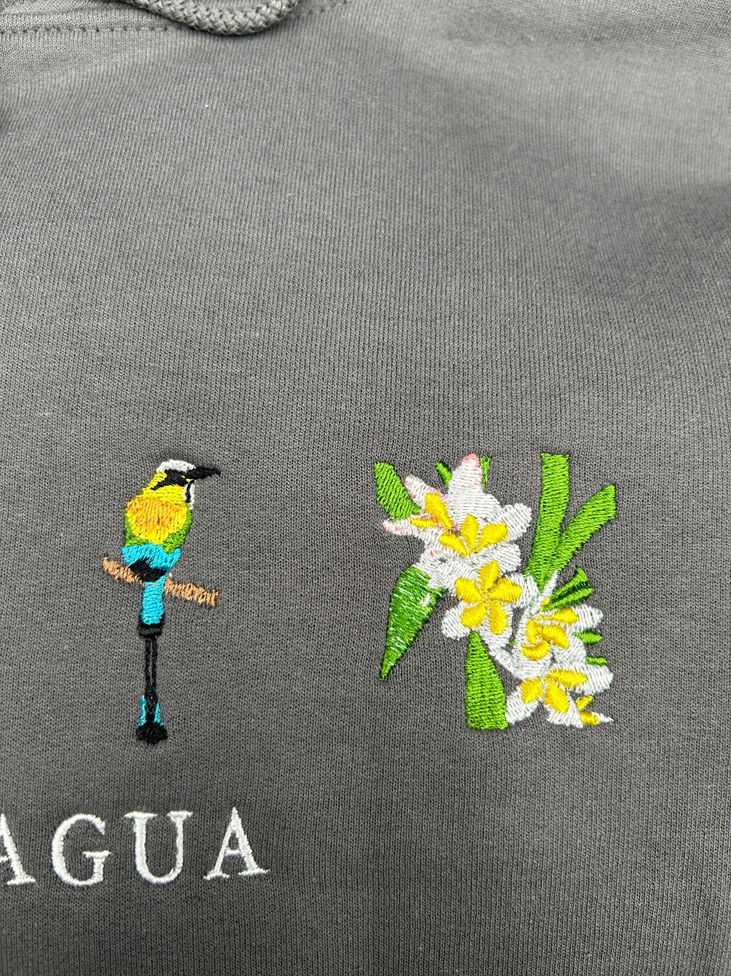 Nicaragua Embroidered Hoodie La Bandera, Volcanes, National Bird, Flor de Sacuanjoche PullOver