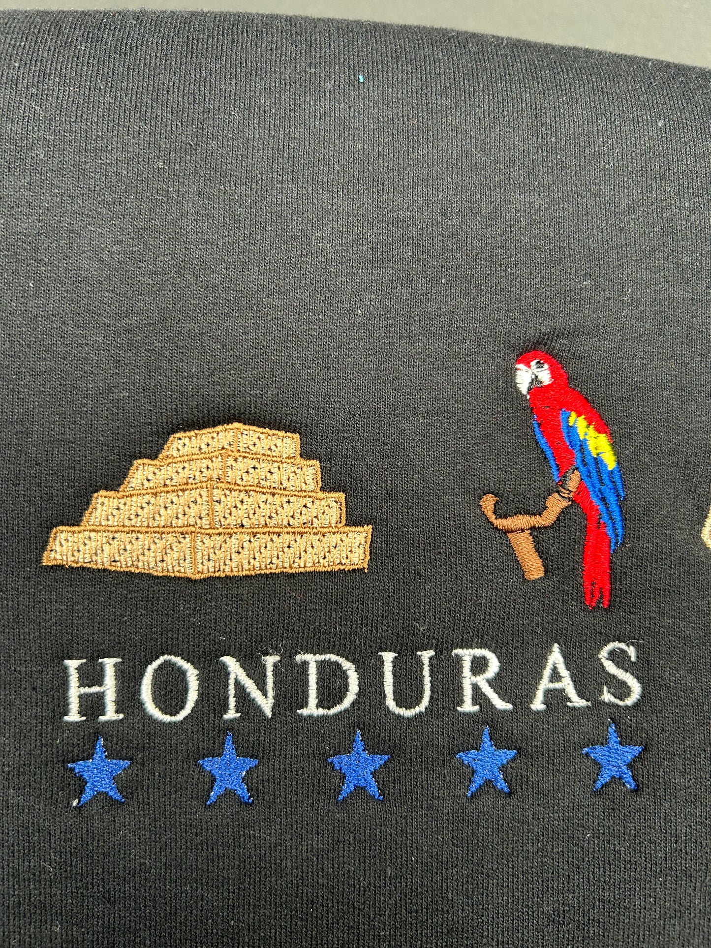 Honduras Embroidered Sweatshirt La Bandera, Copán Ruinas, Baleadas, 5 Estrellas Crewneck Embroidery