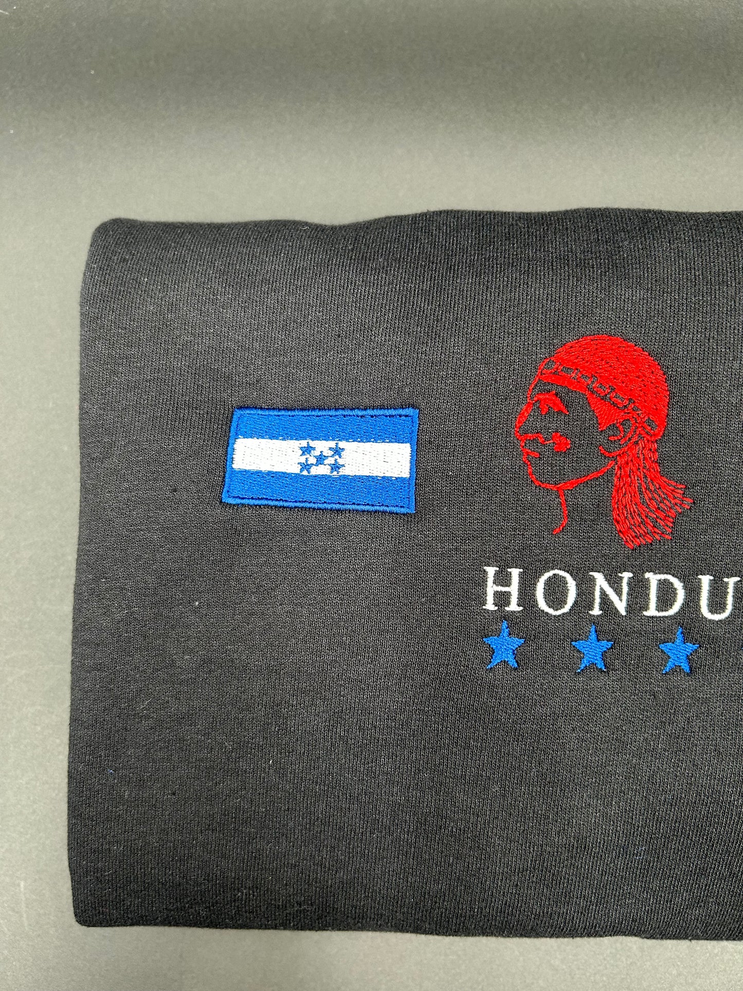 Honduras Embroidered Hoodie La Bandera, Copán Ruinas, Guara Roja, Baleadas, El Indio Lempira 5 Estrellas Hoodie Embroidery