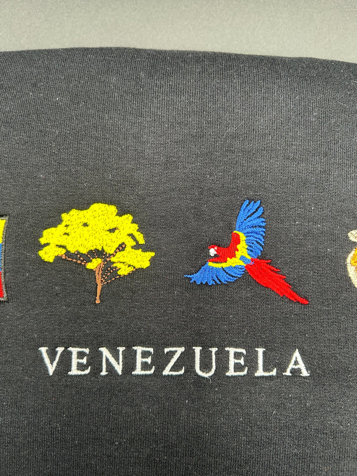 Venezuela Embroidered Hoodie La bandera, Araguaney, Guacamaya, Arepas, Caracas  Pullover Sweaters Embroidery