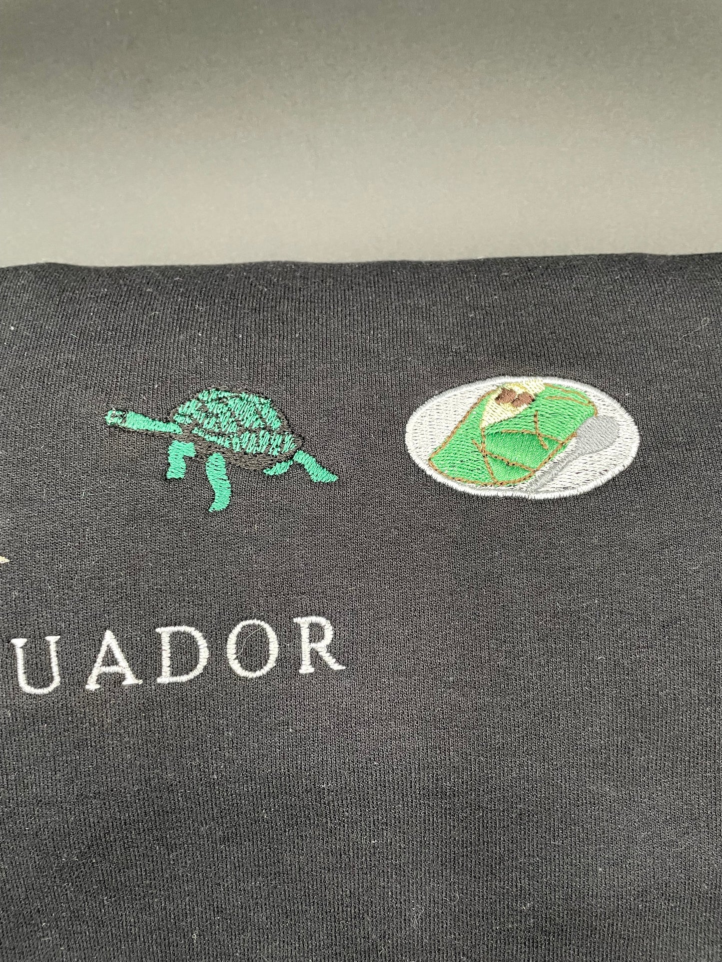 Ecuador Embroidered Sweatshirt La Bandera, La Mitad Del Mundo, Tortuga de Galapagos Islands, Quimbolito Crewneck