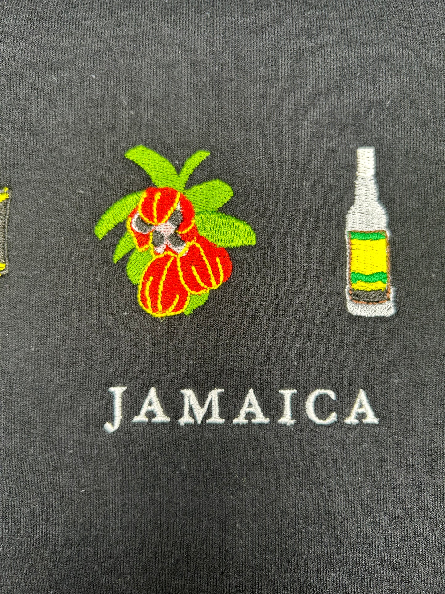 Jamaica Embroidered Sweatshirt Flag, Akee, Wray & Nephew, Ludi Board Carribean Crewneck Casual Pullover Menswear